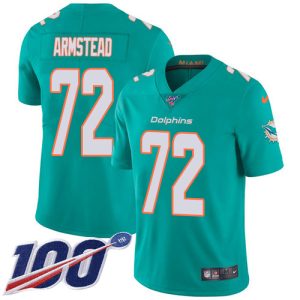 Superb Dolphins #72 Terron Armstead Aqua Green Team Color Youth Stitched NFL 100th Season Vapor Untouchable Limited Jersey
