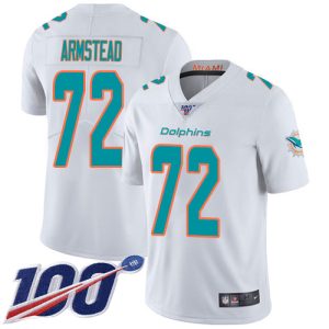 Superior Dolphins #72 Terron Armstead White Youth Stitched NFL 100th Season Vapor Limited Jersey