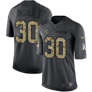 Exquisite Dolphins #30 Alec Ingold Black Youth Stitched NFL Limited 2016 Salute to Service Jersey