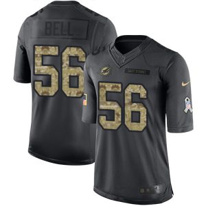 Gorgeous Dolphins #56 Quinton Bell Black Youth Stitched NFL Limited 2016 Salute to Service Jersey