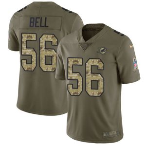 Gorgeous Dolphins #56 Quinton Bell Olive/Camo Youth Stitched NFL Limited 2017 Salute To Service Jersey