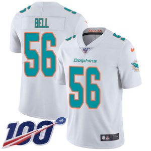 Superb Dolphins #56 Quinton Bell White Youth Stitched NFL 100th Season Vapor Limited Jersey