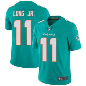 High quality Dolphins #11 David Long Jr. Aqua Green Team Color Youth Stitched NFL Vapor Untouchable Limited Jersey