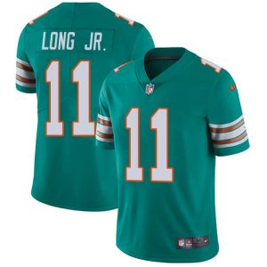 Superior Dolphins #11 David Long Jr. Aqua Green Alternate Youth Stitched NFL Vapor Untouchable Limited Jersey