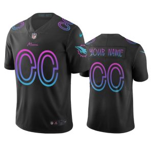 Superior Miami Dolphins Custom Black Vapor Limited City Edition NFL Jersey