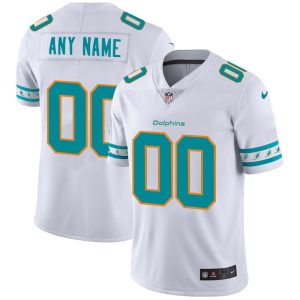 High quality Miami Dolphins Custom  White Team Logo Vapor Limited NFL Jersey