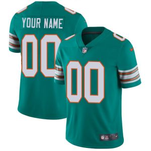Superb Miami Dolphins Customized Aqua Green Alternate Stitched Vapor Untouchable Limited Men's NFL Jersey
