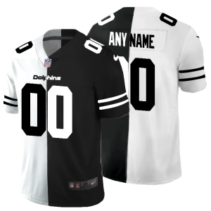 High quality Miami Dolphins Custom Men's Black V White Peace Split  Vapor Untouchable Limited NFL Jersey