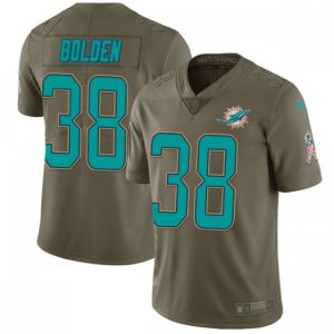 Superior Dolphins #38 Brandon Bolden Olive Men's Stitched NFL Limited 2017 Salute To Service Jersey