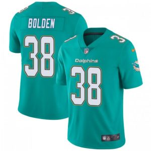 Outstanding Dolphins #38 Brandon Bolden Aqua Green Team Color Men's Stitched NFL Vapor Untouchable Limited Jersey