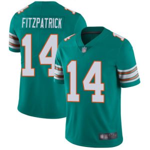 High quality Dolphins #14 Ryan Fitzpatrick Aqua Green Alternate Men's Stitched NFL Vapor Untouchable Limited Jersey