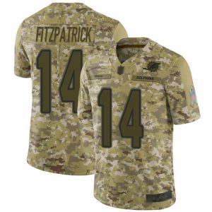 Outstanding Dolphins #14 Ryan Fitzpatrick Camo Men's Stitched NFL Limited 2018 Salute To Service Jersey