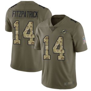 High quality Dolphins #14 Ryan Fitzpatrick Olive/Camo Men's Stitched NFL Limited 2017 Salute To Service Jersey