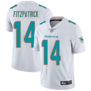Exceptional Dolphins #14 Ryan Fitzpatrick White Men's Stitched NFL Vapor Untouchable Limited Jersey