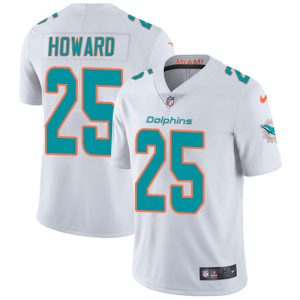 Finest Dolphins #25 Xavien Howard White Men's Stitched NFL Vapor Untouchable Limited Jersey
