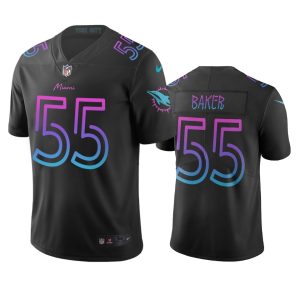 Superb Miami Dolphins #55 Jerome Baker Black Vapor Limited City Edition NFL Jersey