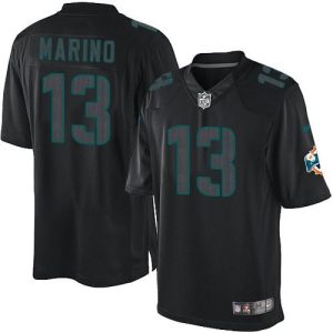 Premium Dolphins #13 Dan Marino Black Men's Stitched NFL Impact Limited Jersey