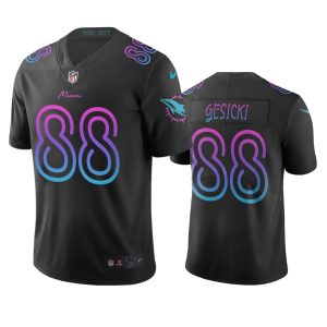 Exceptional Miami Dolphins #88 Mike Gesicki Black Vapor Limited City Edition NFL Jersey