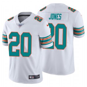 High quality Dolphins #20 Reshad Jones White Alternate Men's Stitched NFL 100th Season Vapor Untouchable Limited Jersey
