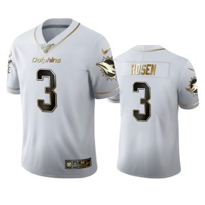 Exceptional Miami Dolphins #3 Josh Rosen Men's White Golden Edition Vapor Limited NFL 100 Jersey