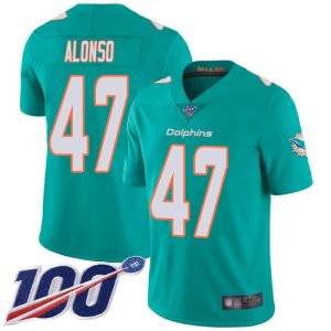 Premium Dolphins #47 Kiko Alonso Aqua Green Team Color Men's Stitched NFL 100th Season Vapor Limited Jersey