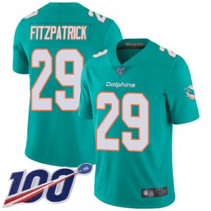 Gorgeous Dolphins #29 Minkah Fitzpatrick Aqua Green Team Color Men's Stitched NFL 100th Season Vapor Limited Jersey