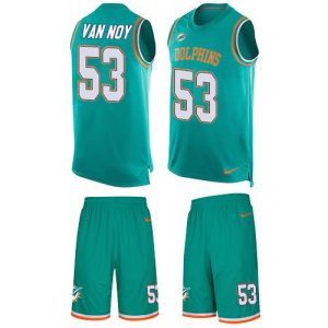 Marvelous Dolphins #53 Kyle Van Noy Aqua Green Team Color Men's Stitched NFL Limited Tank Top Suit Jersey
