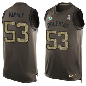 Finest Dolphins #53 Kyle Van Noy Green Men's Stitched NFL Limited Salute To Service Tank Top Jersey