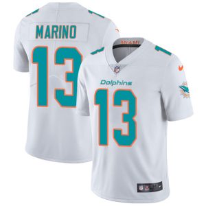 Exceptional Dolphins #13 Dan Marino White Men's Stitched NFL Vapor Untouchable Limited Jersey