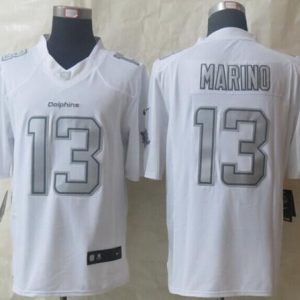 Premium Dolphins #13 Dan Marino White Men's Stitched NFL Limited Platinum Jersey