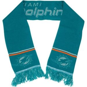 Gorgeous Miami Dolphins Aqua Green Metallic Thread Scarf