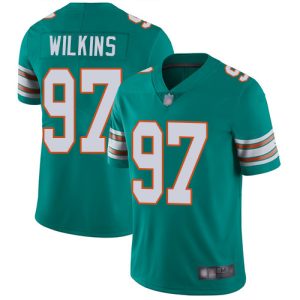 Exceptional Dolphins #97 Christian Wilkins Aqua Green Alternate Men's Stitched NFL Vapor Untouchable Limited Jersey
