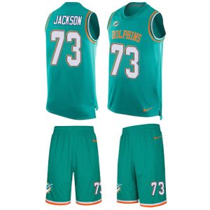 Outstanding Dolphins #73 Austin Jackson Aqua Green Team Color Men's Stitched NFL Limited Tank Top Suit Jersey