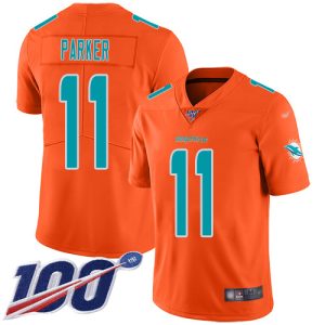 Exceptional Dolphins #11 DeVante Parker Orange Men's Stitched NFL Limited Inverted Legend 100th Season Jersey