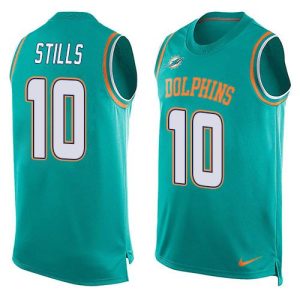 Gorgeous Dolphins #10 Kenny Stills Aqua Green Team Color Men's Stitched NFL Limited Tank Top Jersey