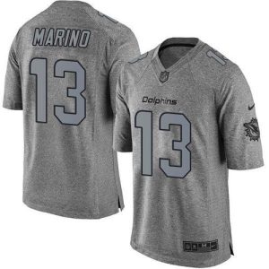 High quality Dolphins #13 Dan Marino Gray Men's Stitched NFL Limited Gridiron Gray Jersey