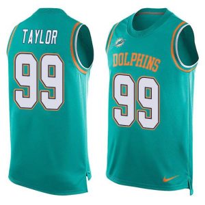 Superior Dolphins #99 Jason Taylor Aqua Green Team Color Men's Stitched NFL Limited Tank Top Jersey