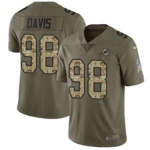 Exceptional Dolphins #98 Raekwon Davis Olive/Camo Men's Stitched NFL Limited 2017 Salute To Service Jersey
