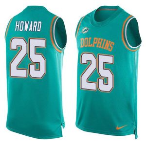 Marvelous Dolphins #25 Xavien Howard Aqua Green Team Color Men's Stitched NFL Limited Tank Top Jersey