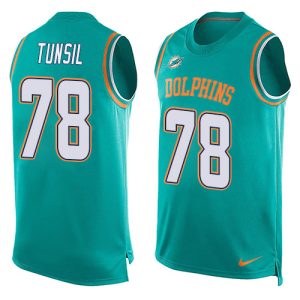 Gorgeous Dolphins #78 Laremy Tunsil Aqua Green Team Color Men's Stitched NFL Limited Tank Top Jersey