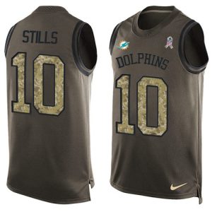 Outstanding Dolphins #10 Kenny Stills Green Men's Stitched NFL Limited Salute To Service Tank Top Jersey