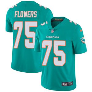 Exceptional Dolphins #75 Ereck Flowers Aqua Green Team Color Men's Stitched NFL Vapor Untouchable Limited Jersey