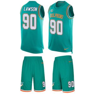 Superb Dolphins #90 Shaq Lawson Aqua Green Team Color Men's Stitched NFL Limited Tank Top Suit Jersey