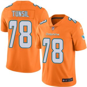 Exquisite Dolphins #78 Laremy Tunsil Orange Men's Stitched NFL Limited Rush Jersey