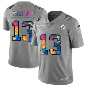 Exquisite Miami Dolphins #13 Dan Marino Men's Multi-Color 2020 NFL Crucial Catch NFL Jersey Greyheather