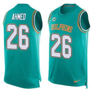 Superb Dolphins #26 Salvon Ahmed Aqua Green Team Color Men's Stitched NFL Limited Tank Top Jersey