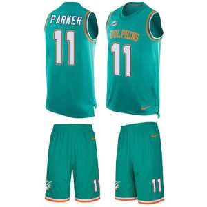 Gorgeous Dolphins #11 DeVante Parker Aqua Green Team Color Men's Stitched NFL Limited Tank Top Suit Jersey