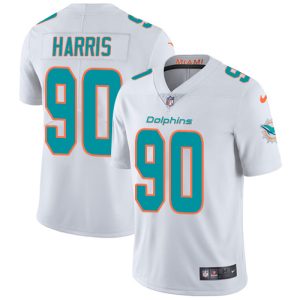Gorgeous Dolphins #90 Charles Harris White Men's Stitched NFL Vapor Untouchable Limited Jersey