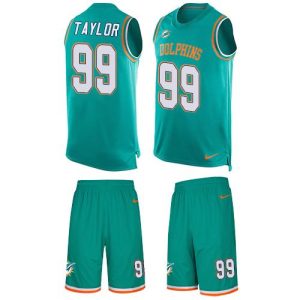 Superb Dolphins #99 Jason Taylor Aqua Green Team Color Men's Stitched NFL Limited Tank Top Suit Jersey