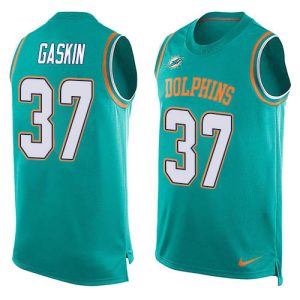 Superior Dolphins #37 Myles Gaskin Aqua Green Team Color Men's Stitched NFL Limited Tank Top Jersey